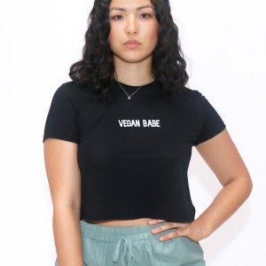 "Vegan Babe" Breathable Crop Top